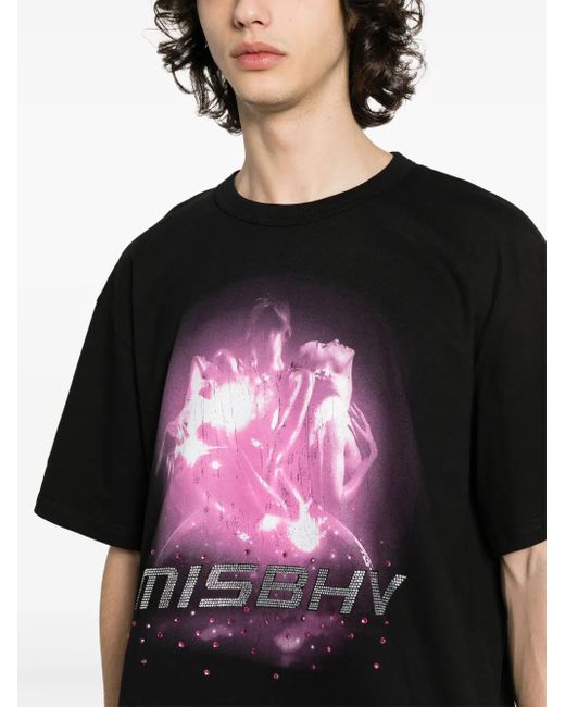 Camiseta con estampado gráfico M I S B H V de hombre de color Black