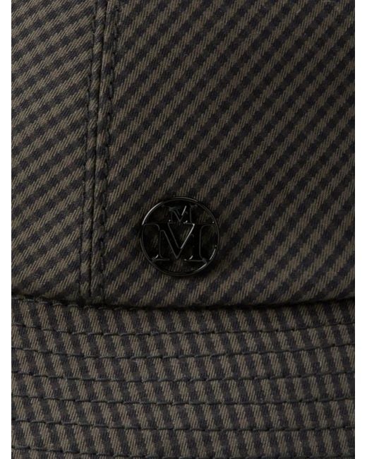 Maison Michel Black Check-Pattern Bucket Hat