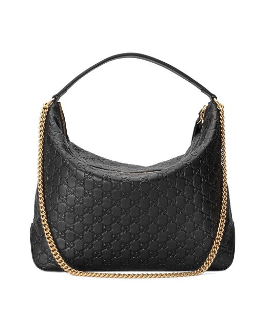 Lyst - Gucci Signature Large Hobo Bag in Black