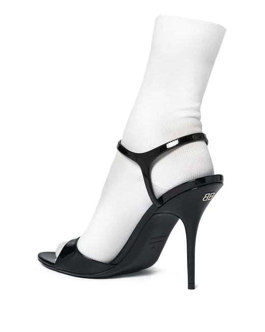 Balenciaga White 110Mm Avenue Buckle Strap Pumps
