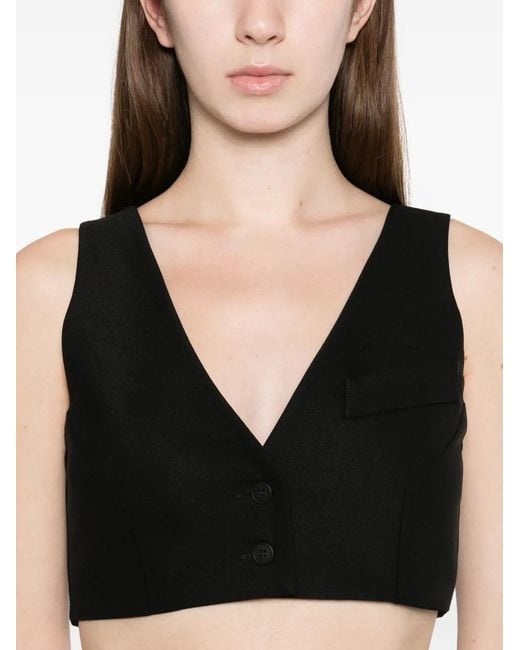 MEDEA Black Button Pocket Vest