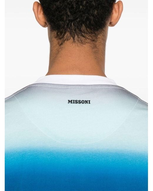 Camiseta con estampado sombreado Missoni de hombre de color Blue