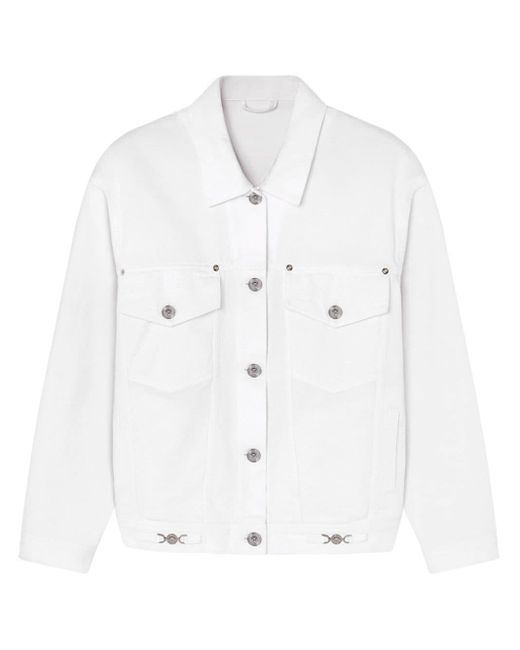 Versace White Sea Life-print Denim Jacket