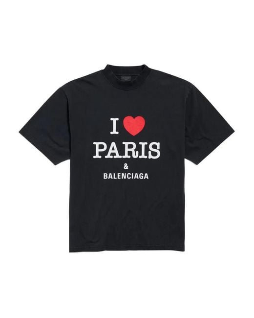 Balenciaga Black Heart-Print T-Shirt