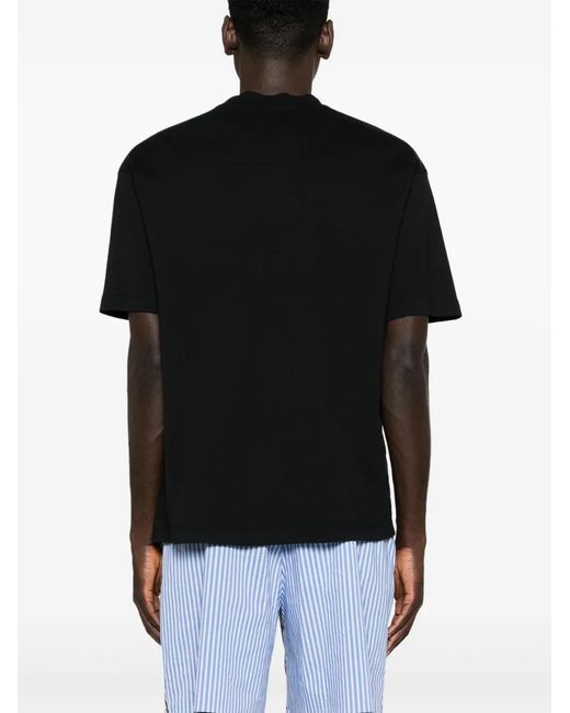 Drole de Monsieur Black Slogan-Print Cotton T-Shirt for men