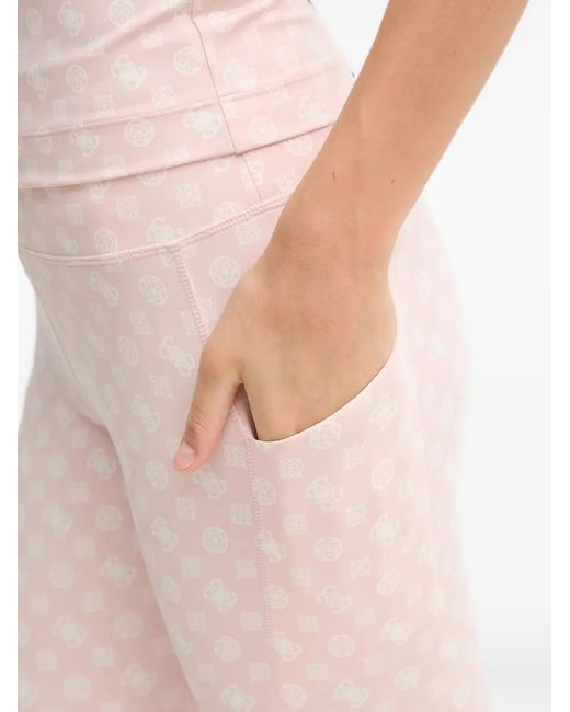 Guess Pink Peony Logo-Print Leggings