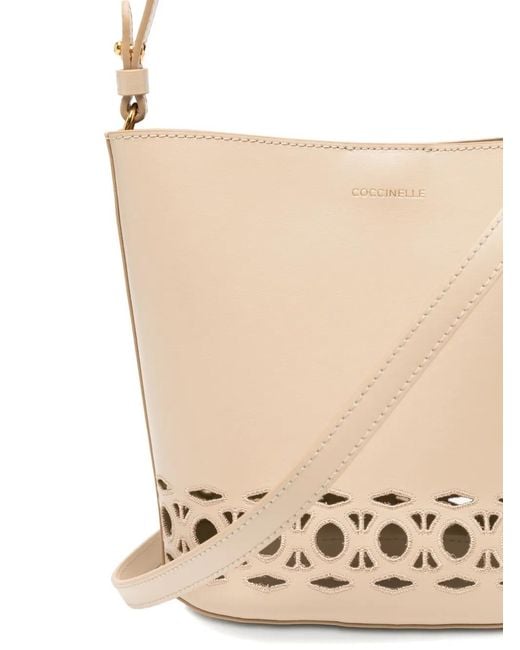 Coccinelle White Cut-Out-Detail Tote Bag