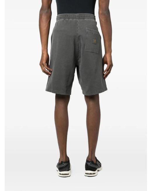 Carhartt Gray Stonewashed Cotton Shorts for men