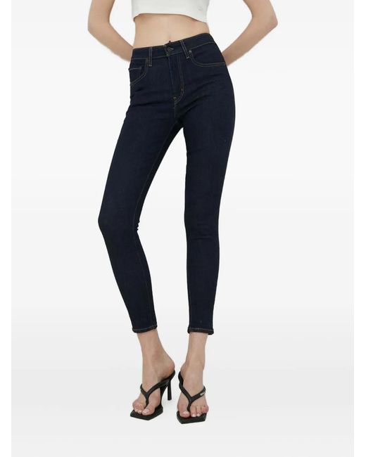Levi's Blue 721 High Rise Five-Pocket Jeans