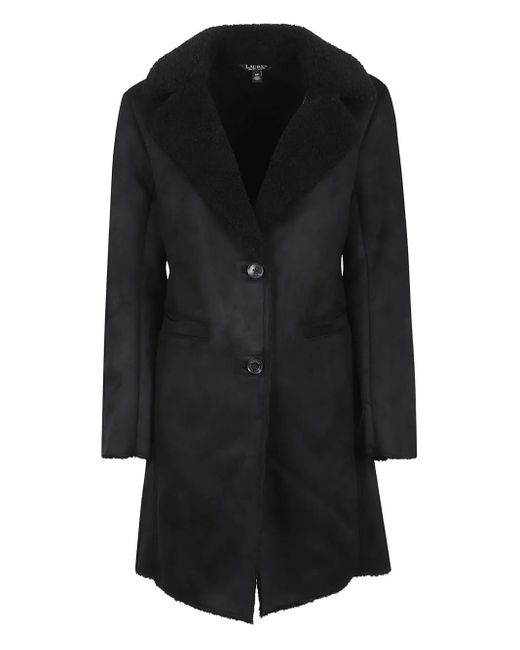 Ralph Lauren Black Button-Fastening Coat