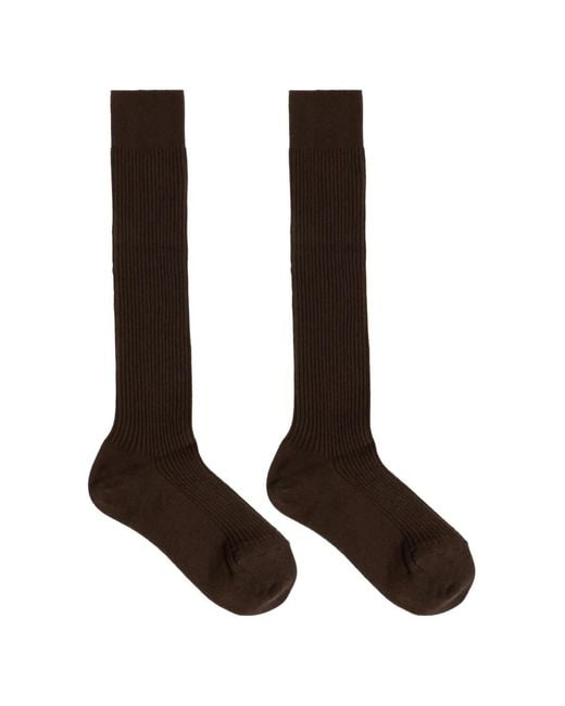 Max Mara Brown Ribbed Cashmere Socks