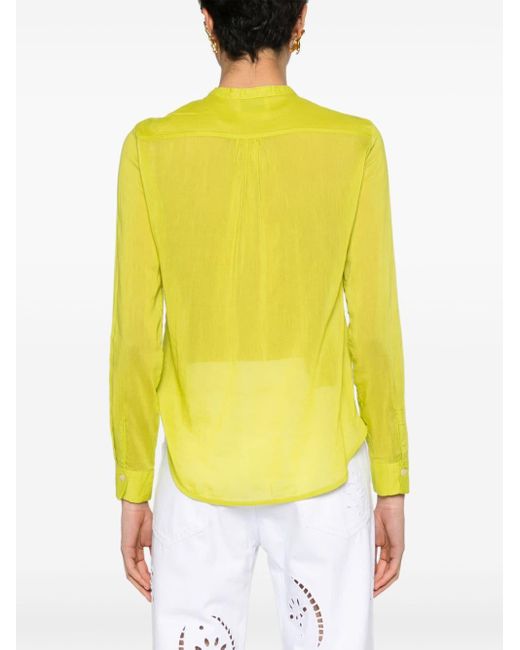 Forte Forte Yellow Semi-sheer Band-collar Shirt