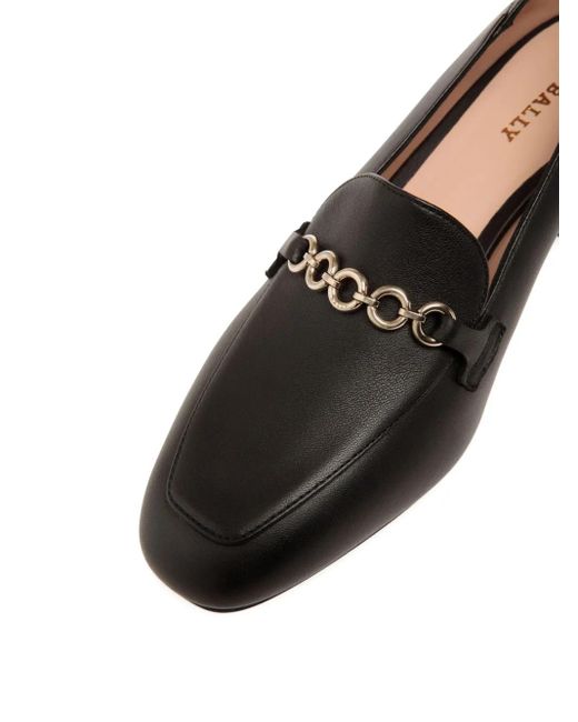Escarpins En Cuir À Détail De Chaîne Bally en coloris Black