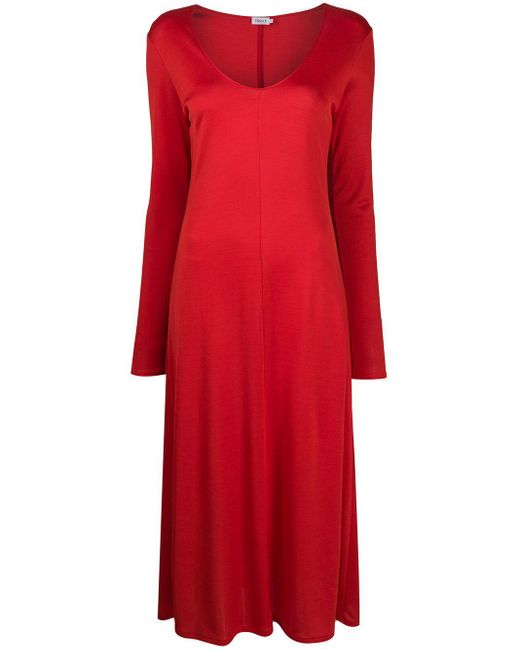 Filippa K Red 'Rosaline' Kleid mit rundem Ausschnitt