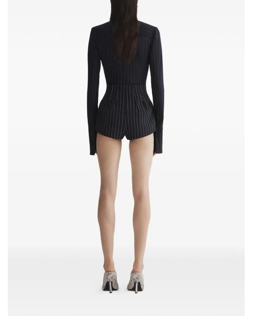 Mugler Black Pinstripe Shorts