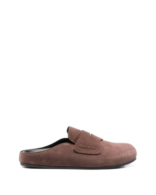 Erika Cavallini Semi Couture Brown Penny-Slot Mules