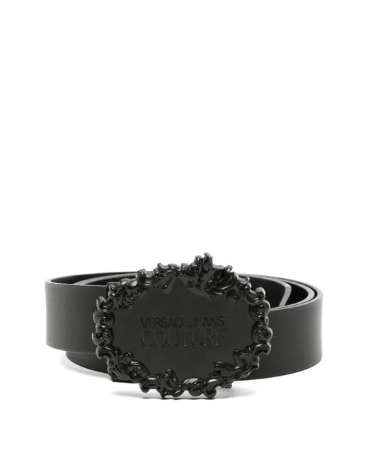 Versace Jeans Couture Black Logo-Plaque Belt for men