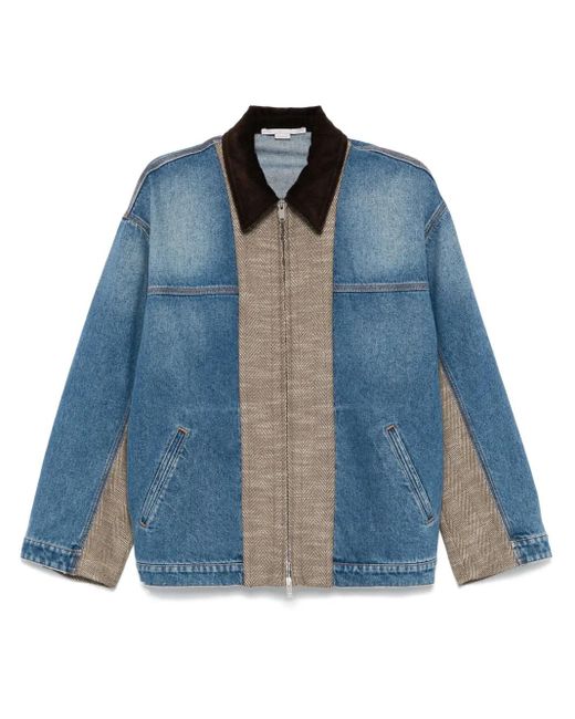 Stella McCartney ツイード デニムジャケット ブルー | Lyst