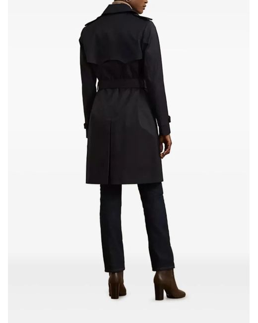 Ralph Lauren Black Double-Breasted Belted Trench Coat