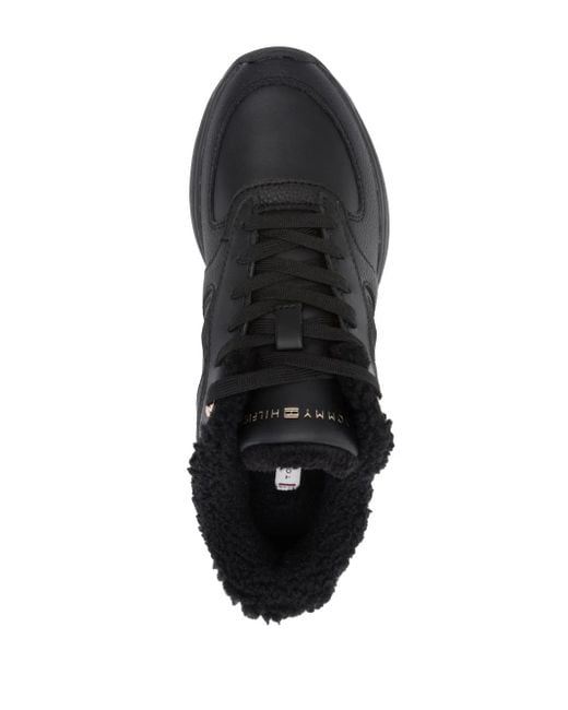Sneakers Con Finto Shearling di Tommy Hilfiger in Black