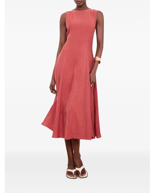 Mint Velvet Red Sleeveless Panelled Midi Dress