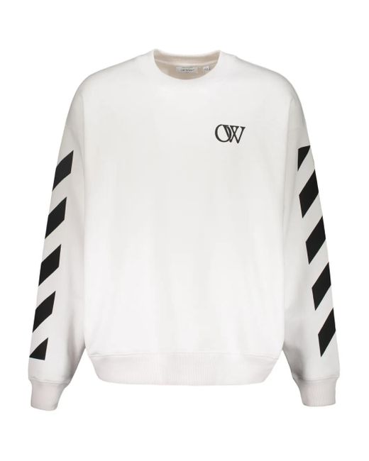 Off-White c/o Virgil Abloh White Logo Diagonal-Stripes Sweatshirt for men