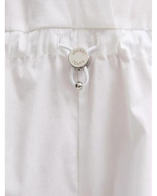 Moschino White Drawstring-Waist Playsuit