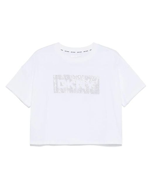 DKNY White Cropped T-Shirt