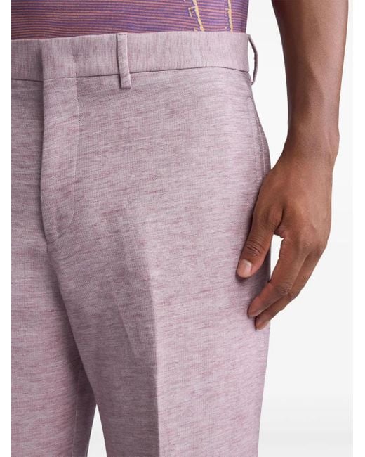 Etro Purple Straight-Leg Trousers for men