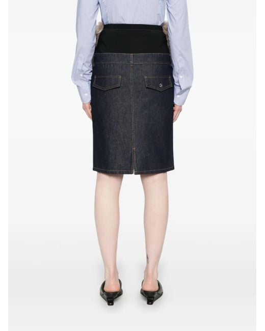 Coperni Gray Faux-Fur Hybrid Midi Skirt