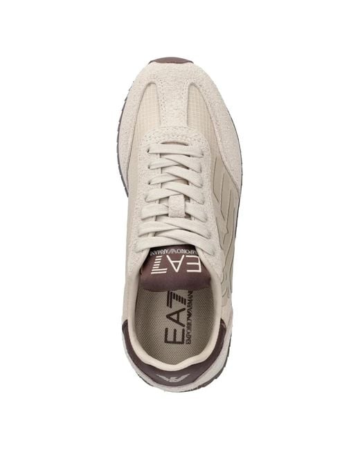 EA7 White Sneakers Mit Logo-Patch