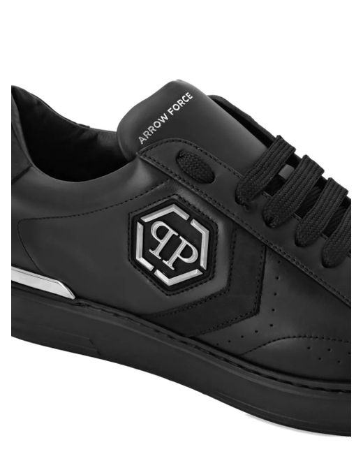 Philipp Plein Black Hexagon Low-Top Sneakers