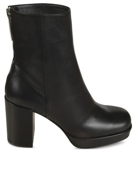Sergio Rossi Black Plateau-Stiefeletten Mit Reißverschlussdetail 75Mm