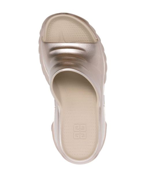 Givenchy Metallic Laminated Marshmallow Sandals