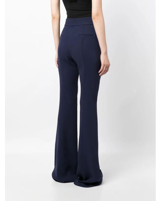 Alex Perry Blue High-Waisted Flared Trousers