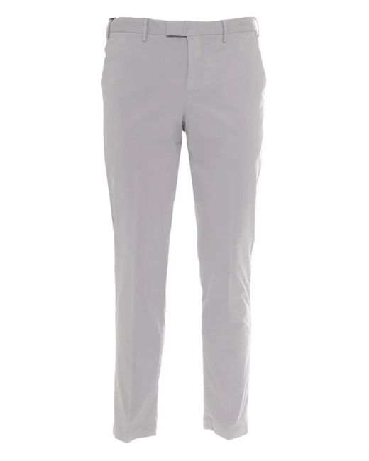 PT Torino Gray Cotton Trousers for men