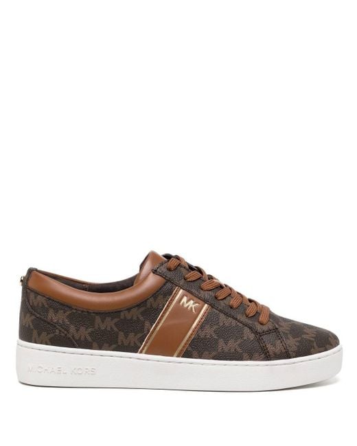 Michael Kors Brown Juno Striped Lace-up Trainers
