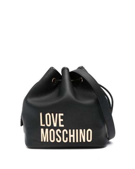 Love Moschino Logolettering Drawstring Bucket Bag in Black Lyst