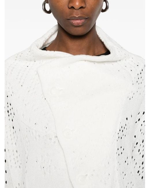 Y's Yohji Yamamoto White Asymmetric Knitwear
