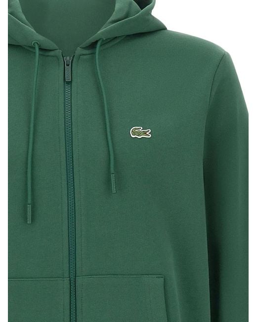 Lacoste Green Hoodie Zippé À Patch Logo for men