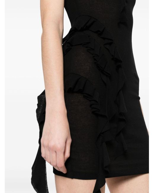 Dondup Midi-jurk Met Ruches in het Black