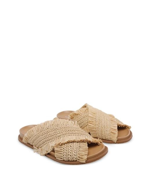 MICHAEL Michael Kors Natural Peyton Raffia Round-Toe Sandals