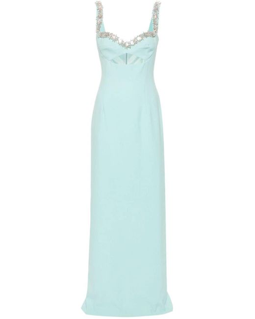 Amen Blue Crystal-embellished Long Dress