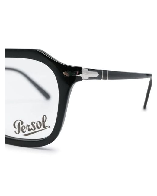 Persol Black Geometric-Frame Glasses for men