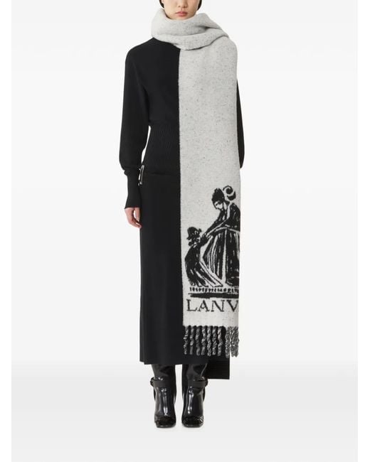 Lanvin White Schal Mit Fransen