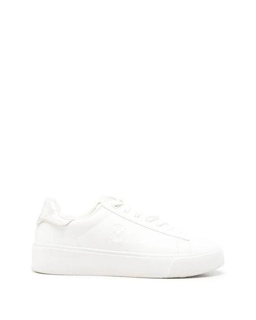 Mexx White Logo-Embossed Flatform Sneakers