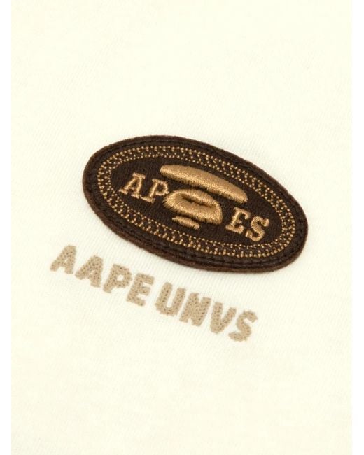 Aape By A Bathing Ape White Logo-Patch Puff-Print T-Shirt for men