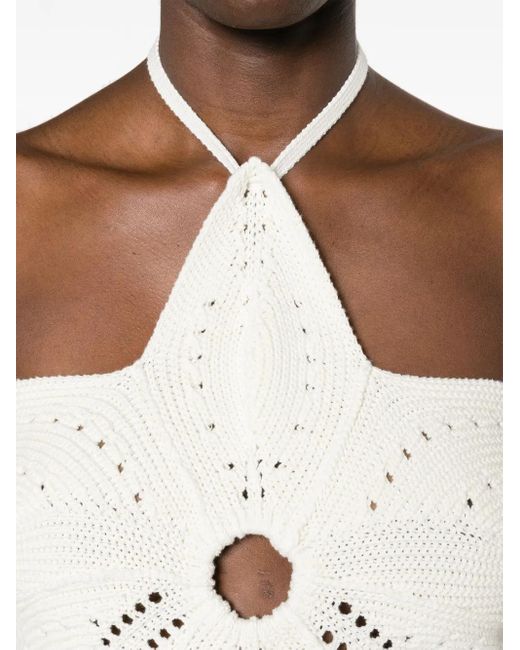 Cult Gaia White Floreana Knit-cotton Mini Dress
