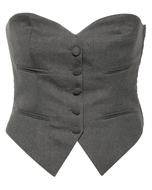 Moschino Gray Strapless Sweetheart-neck Vest