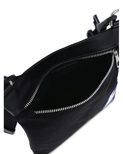 Neil Barrett Black Logo-Patch Shoulder Bag for men